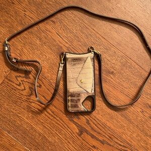 Bandolier iPhone 16 plus Leather Crossbody Phone Case with Card Holder